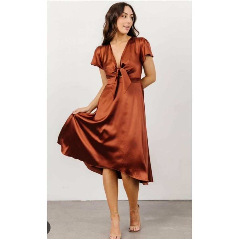 Baltic Born Poppy Satin Midi Dress Size XL